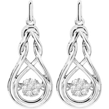 Dangle Earrings 925 bijoux en argent avec bijoux en diamant de danse